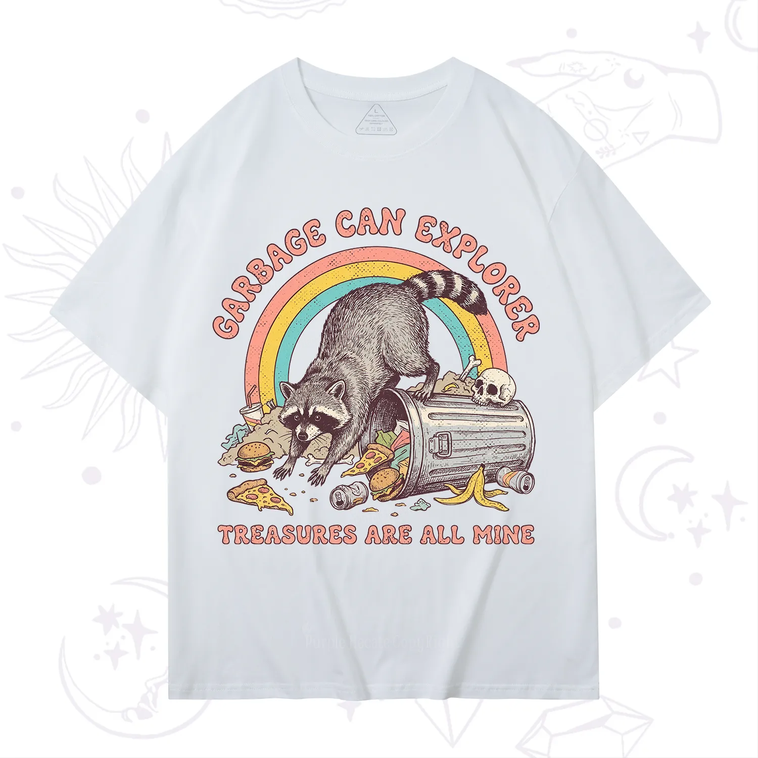 Purplehecate Garbage Can Explorer Raccoon T-Shirt