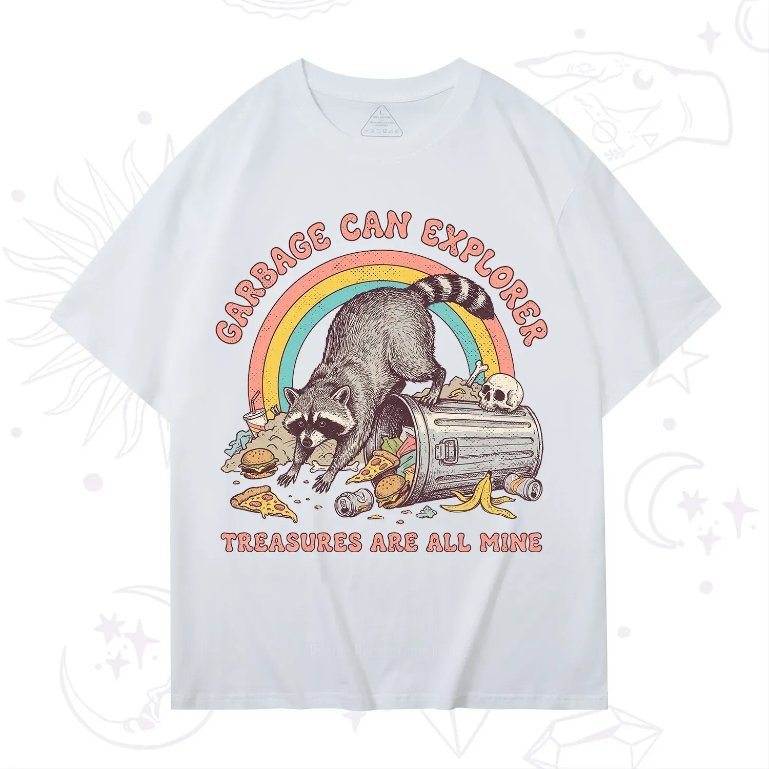 Purplehecate Garbage Can Explorer Raccoon T-Shirt