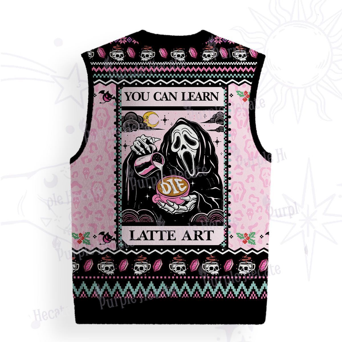 Purplehecate The You Can Learn Latte Art Ugly Sweater Vest