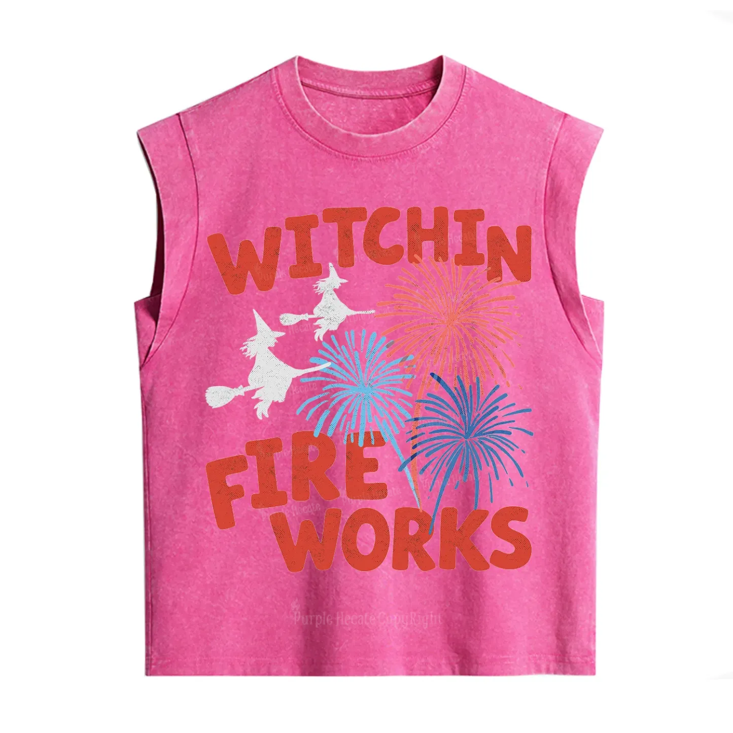 Purplehecate Witchin' Fireworks 4th of July Vintage Washed Tank