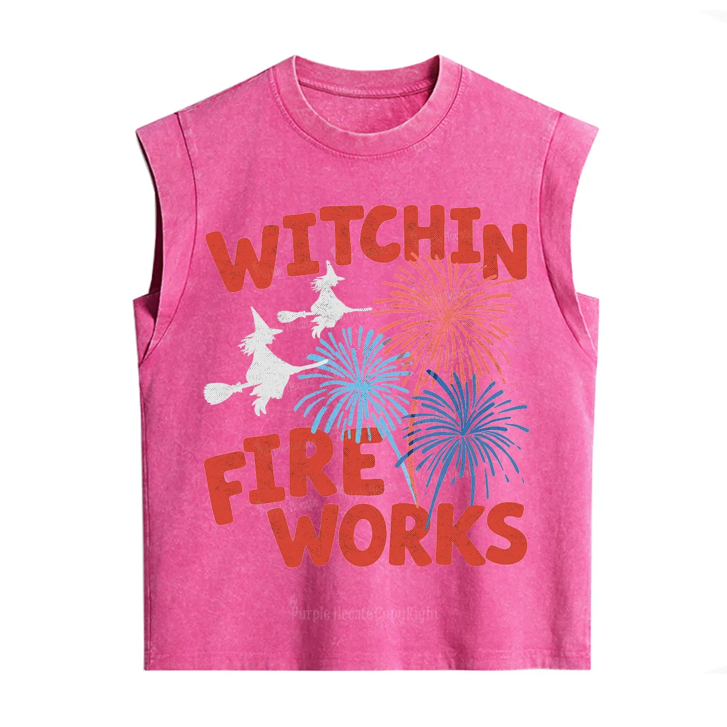Purplehecate Witchin' Fireworks 4th of July Vintage Washed Tank