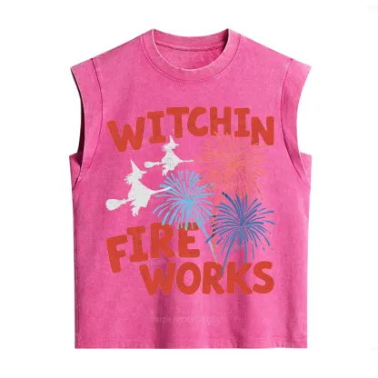Purplehecate Witchin' Fireworks 4th of July Vintage Washed Tank