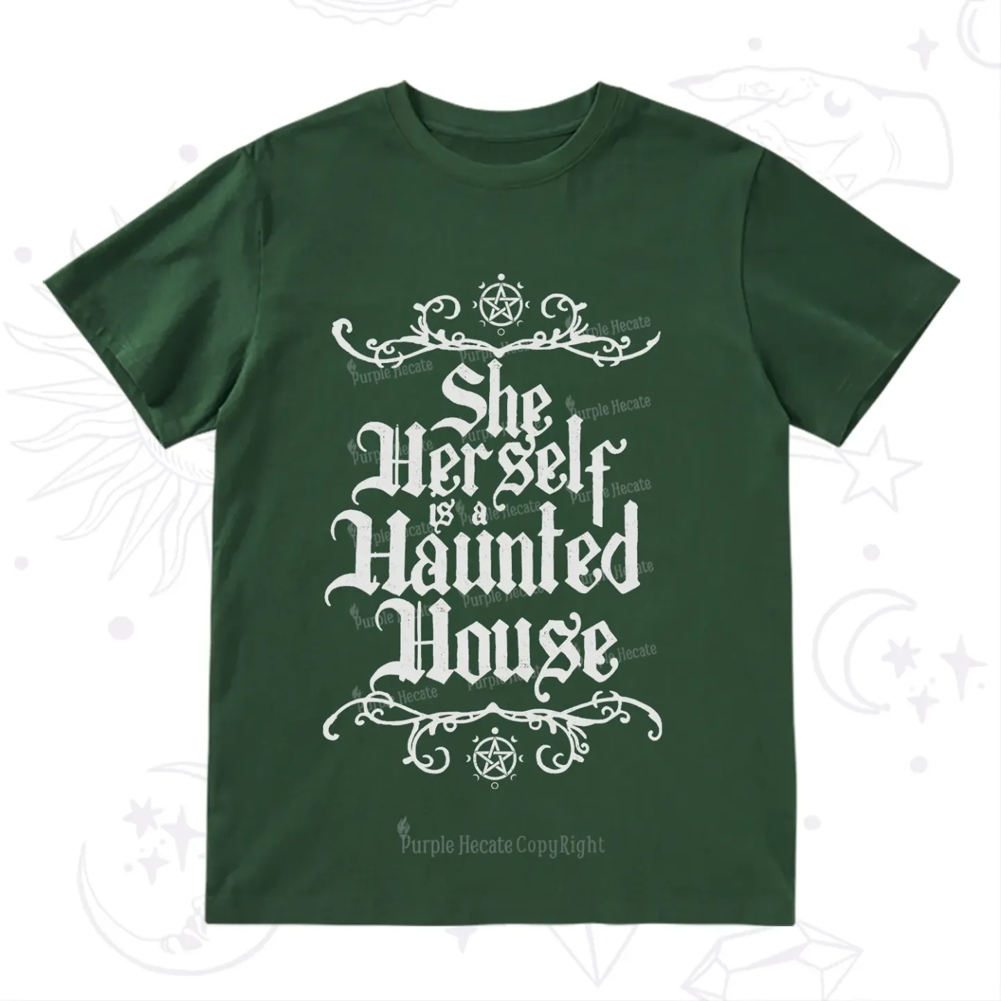 Purplehecate She Herself is a Haunted House T-Shirt