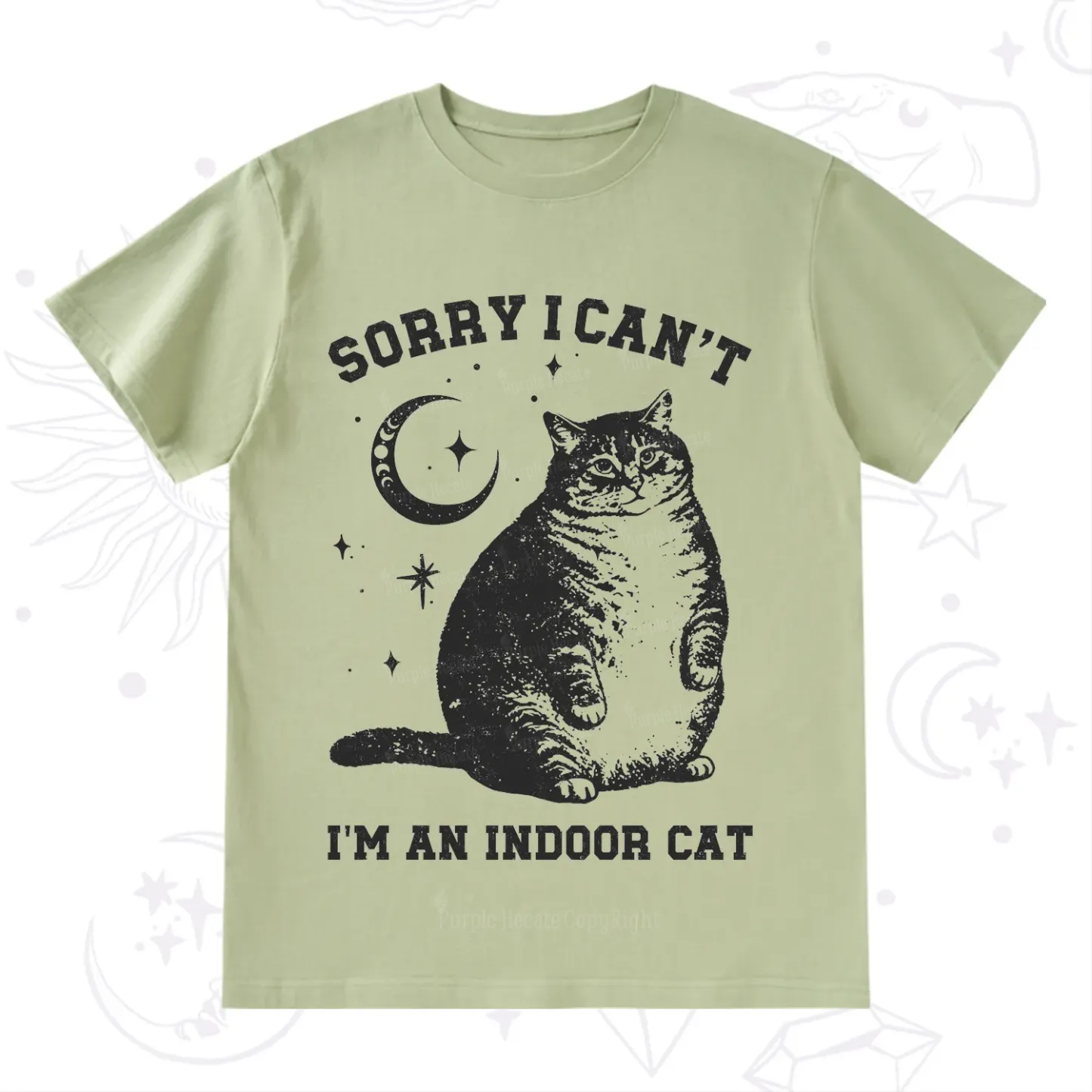 Purplehecate Sorry I Can't Go I'm an Indoor Cat T-Shirt