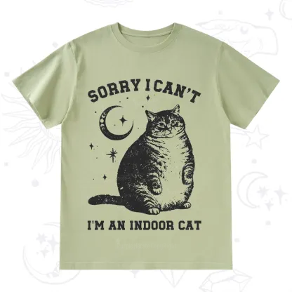 Purplehecate Sorry I Can't Go I'm an Indoor Cat T-Shirt