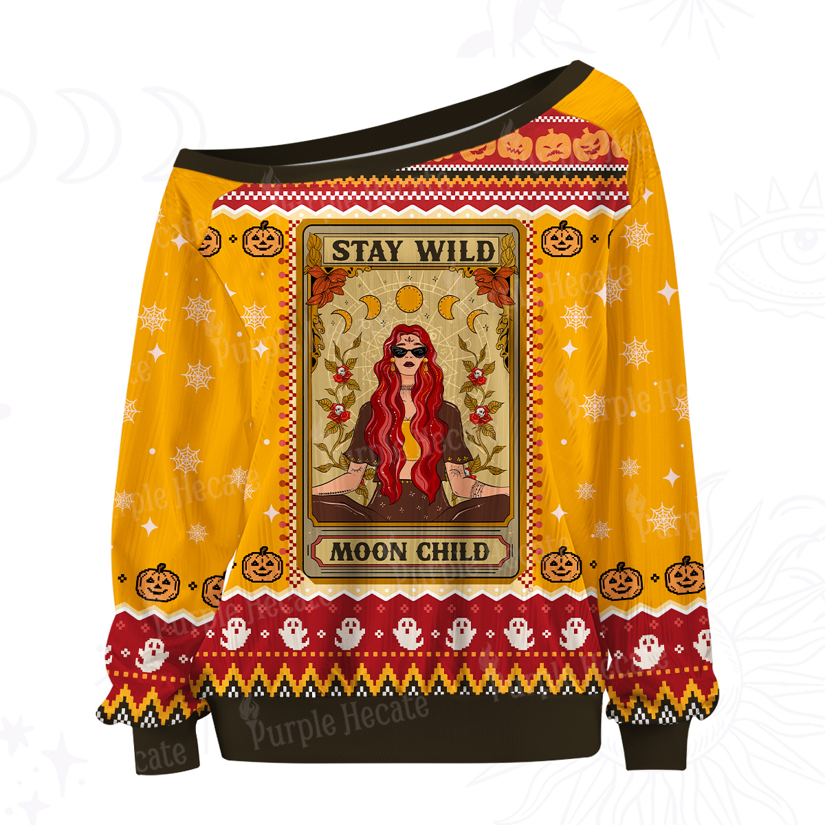 Purplehecate The Stay Wild Moon Child Off The Shoulder Graphic Jersey