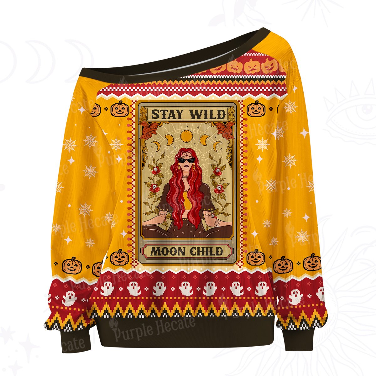 Purplehecate The Stay Wild Moon Child Off The Shoulder Graphic Jersey