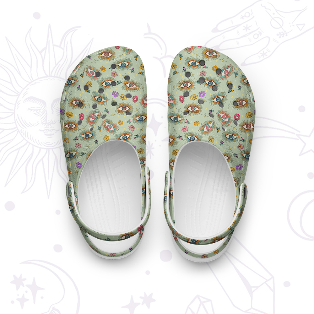 Purplehecate Evil Eye Pattern Rubber Clogs