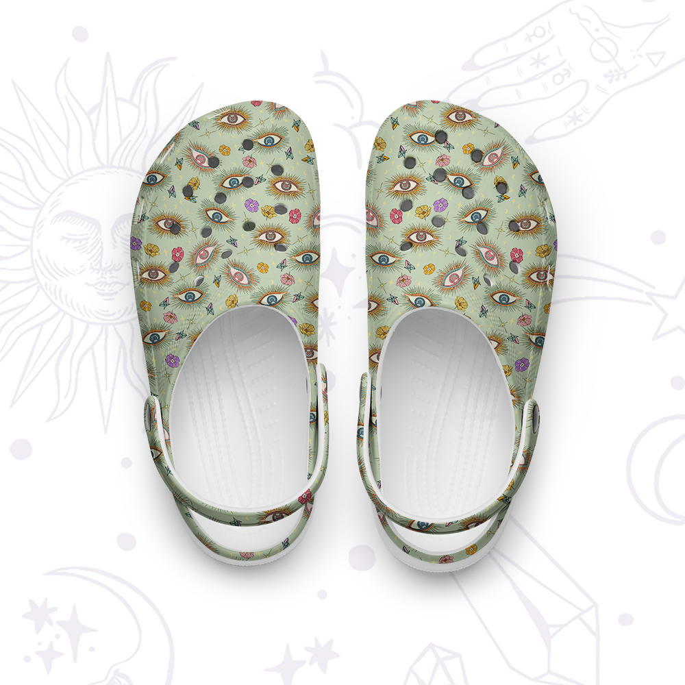 Purplehecate Evil Eye Pattern Rubber Clogs