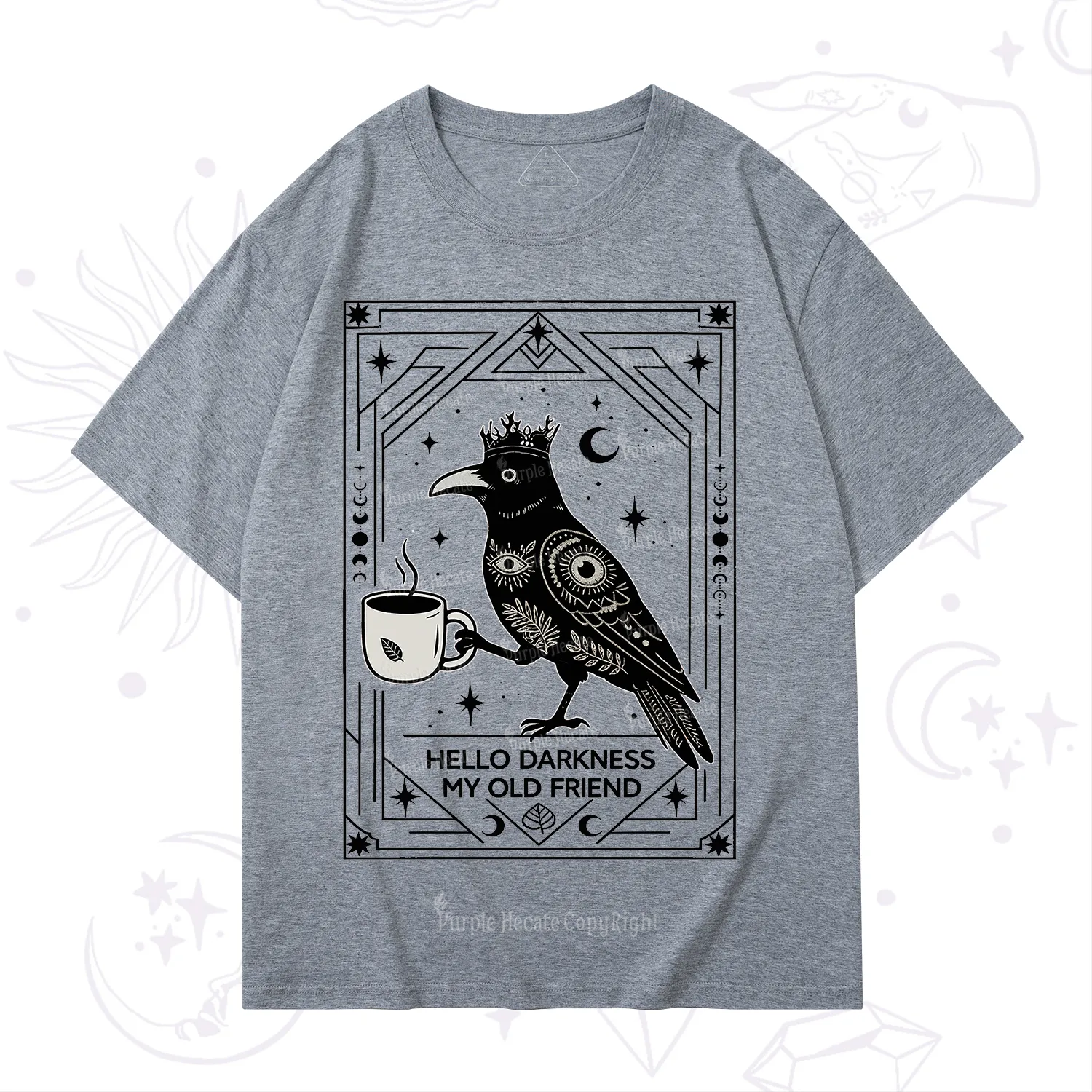 Purplehecate Hello Darkness My Old Friend Crow T-Shirt