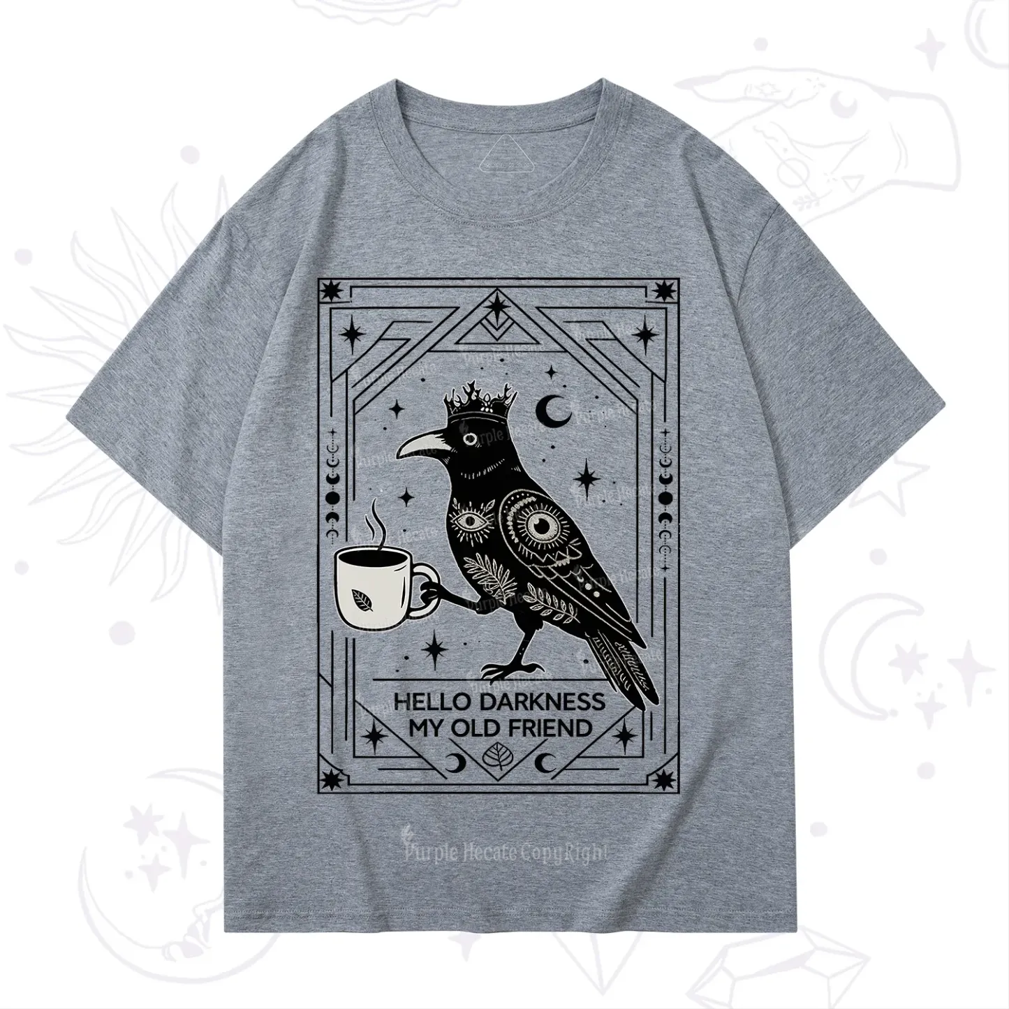 Purplehecate Hello Darkness My Old Friend Crow T-Shirt