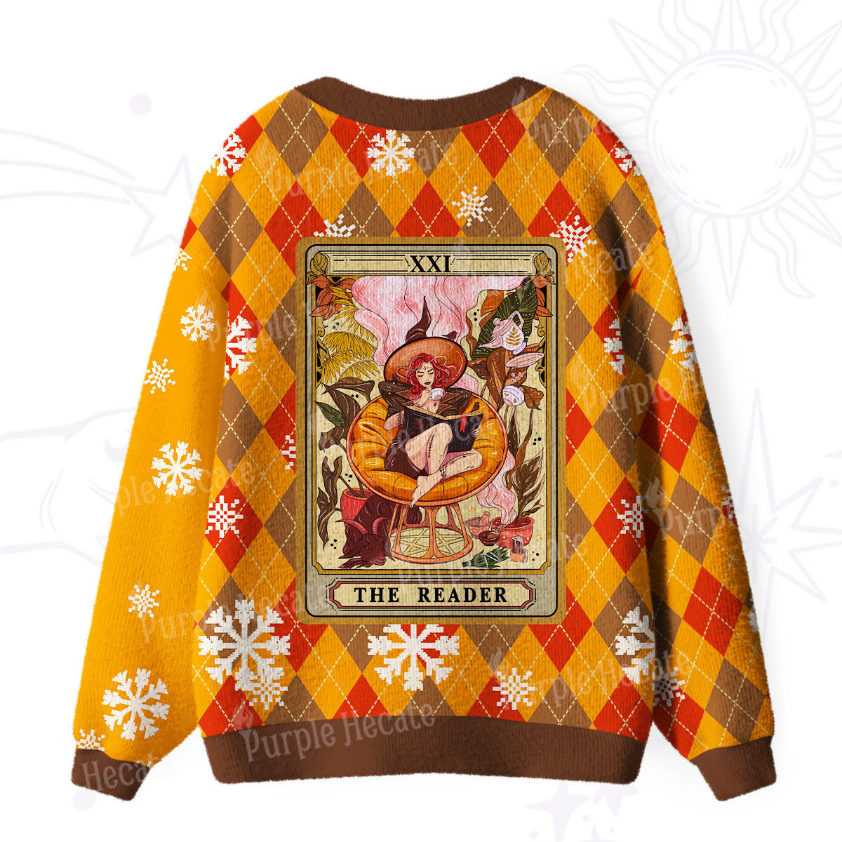 Purplehecate The Reader Tarot Card Ugly Cardigan Sweaters