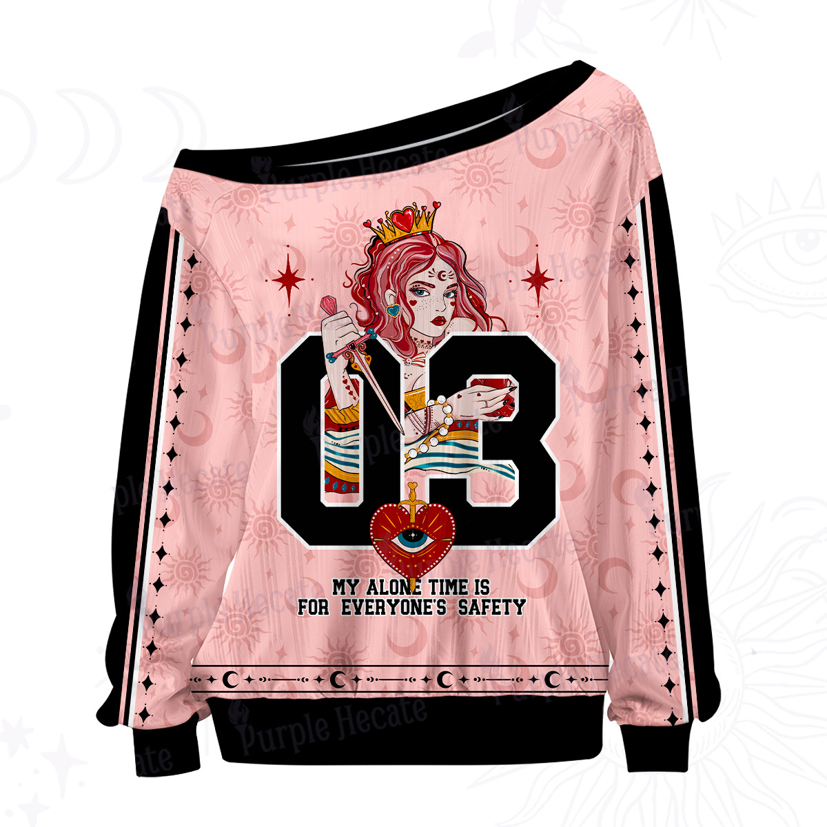 Purplehecate My Alone Time Is For Everyone's Safety Off The Shoulder Graphic Jersey