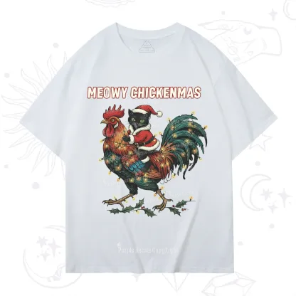 Purplehecate Meowy Chickenmas Christmas T-Shirt