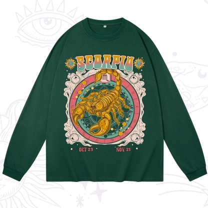 Purplehecate Scorpio Cosmic Zodiac Long Sleeve T-Shirt