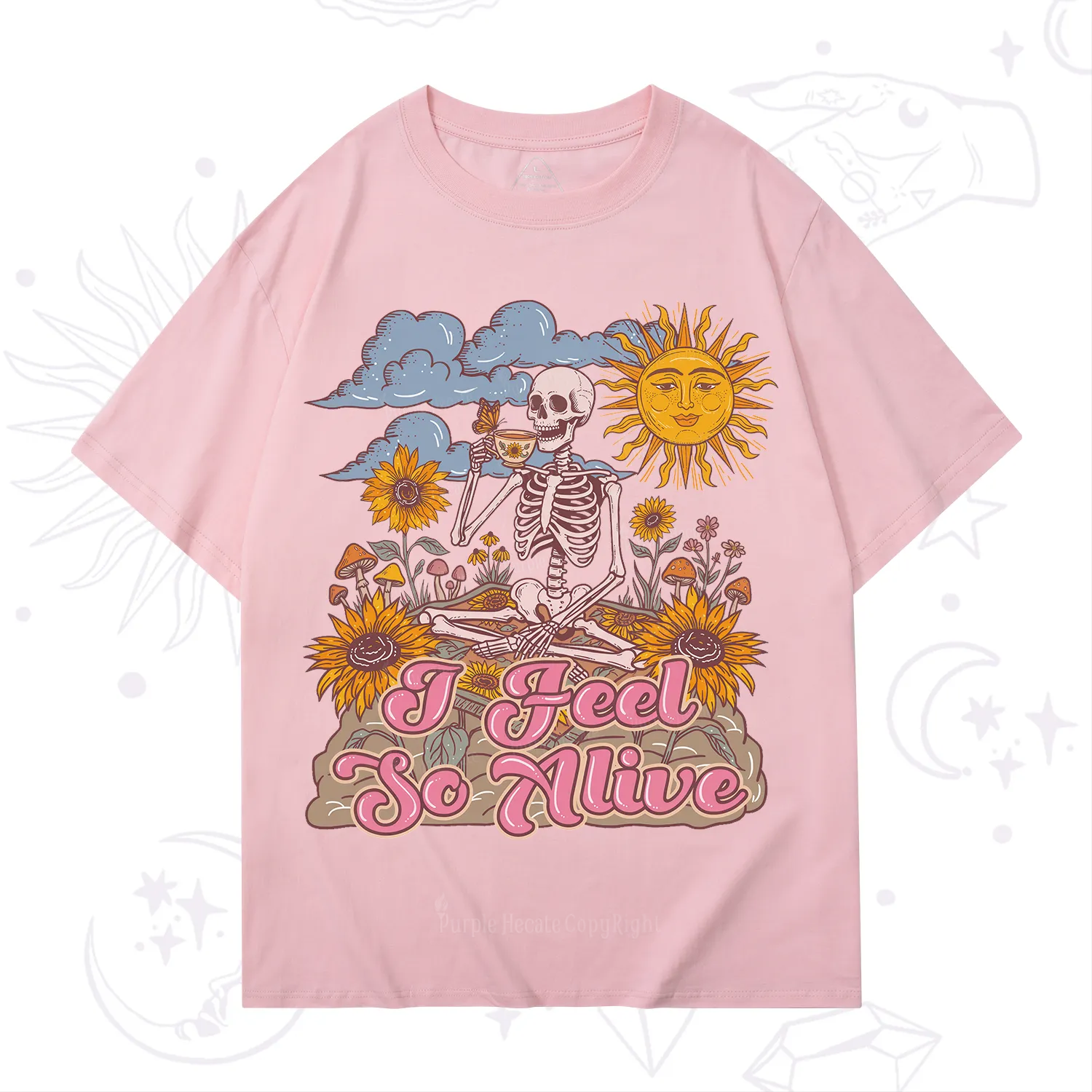 Purplehecate I feel So Alive Dancing Sarcastic Skeleton T-Shirt