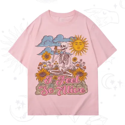 Purplehecate I feel So Alive Dancing Sarcastic Skeleton T-Shirt