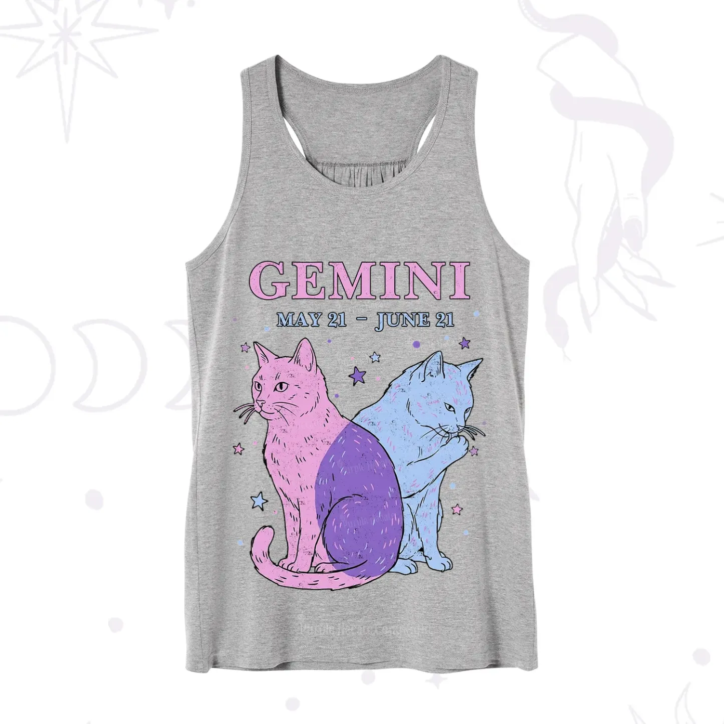 Purplehecate Gemini Zodiac Cats Tank