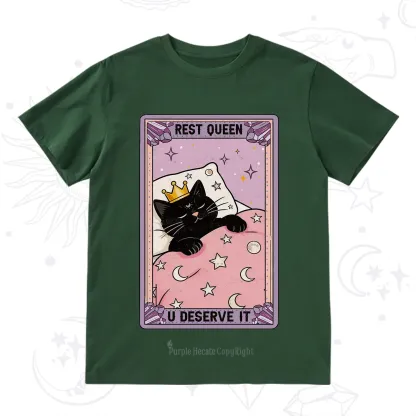 Purplehecate The Rest Queen Cat Tarot T-Shirt