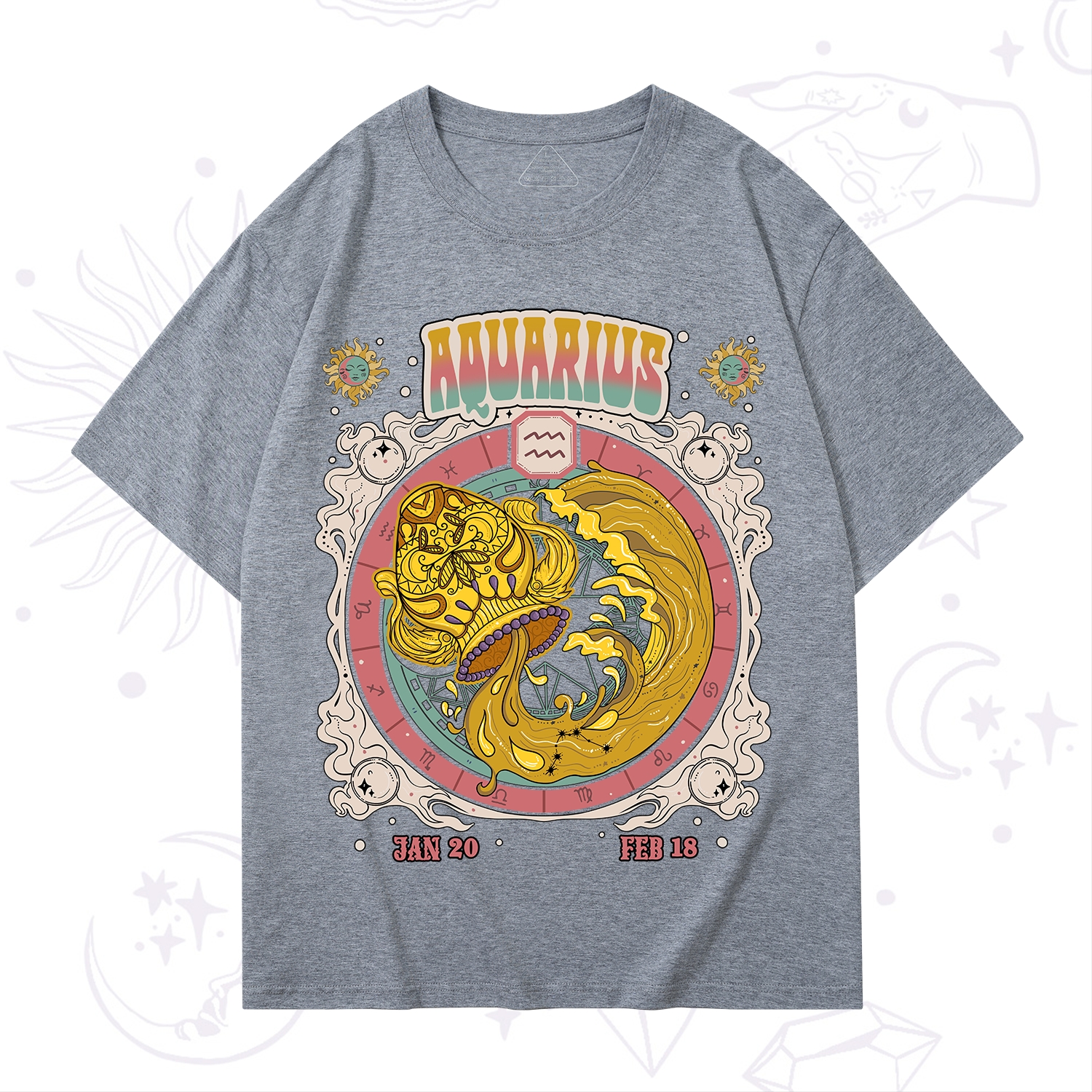 Purplehecate Aquarius Cosmic Zodiac T-Shirt