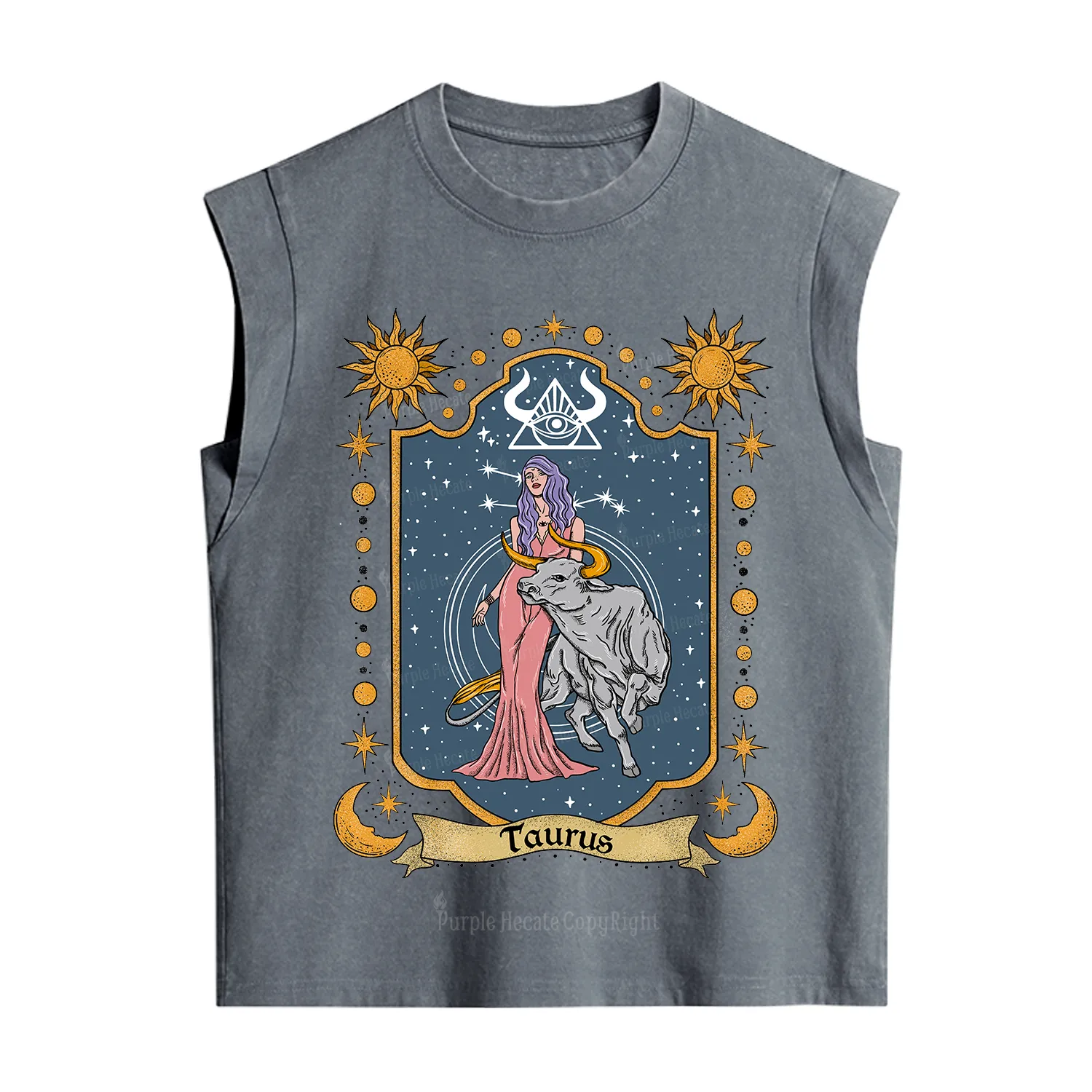 Purplehecate Taurus Zodiac Vintage Washed Tank