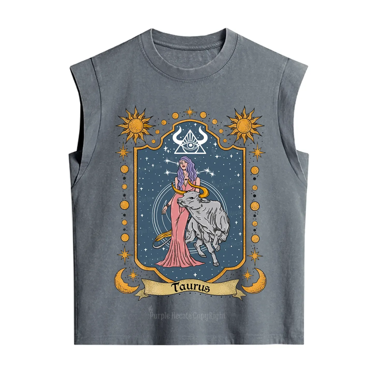 Purplehecate Taurus Zodiac Vintage Washed Tank