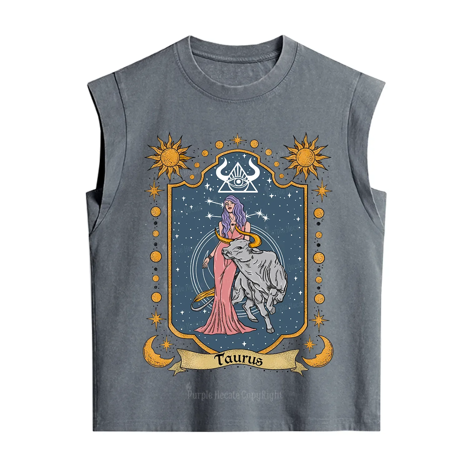Purplehecate Taurus Zodiac Vintage Washed Tank