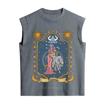 Purplehecate Taurus Zodiac Vintage Washed Tank
