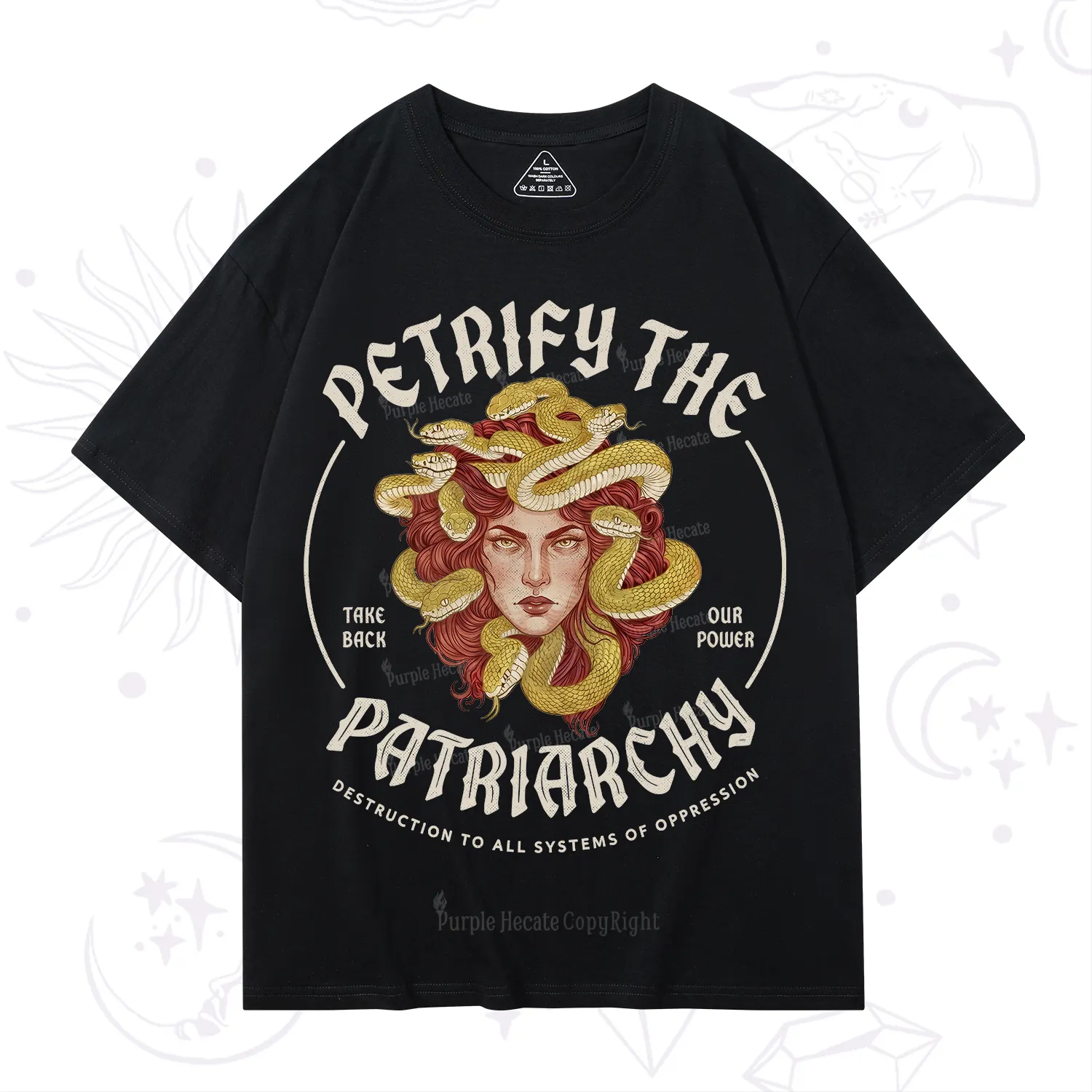 Purplehecate Petrify Patriarchy Medusa T-Shirt