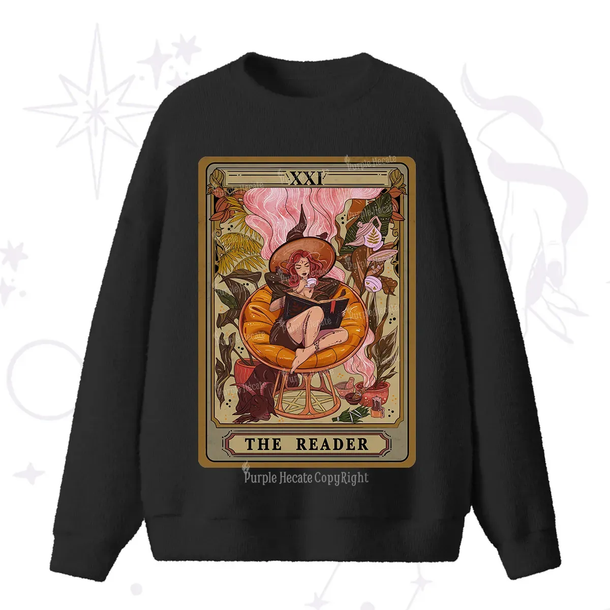 Purplehecate The Reader Tarot Card Fuzzy Ugly Sweater