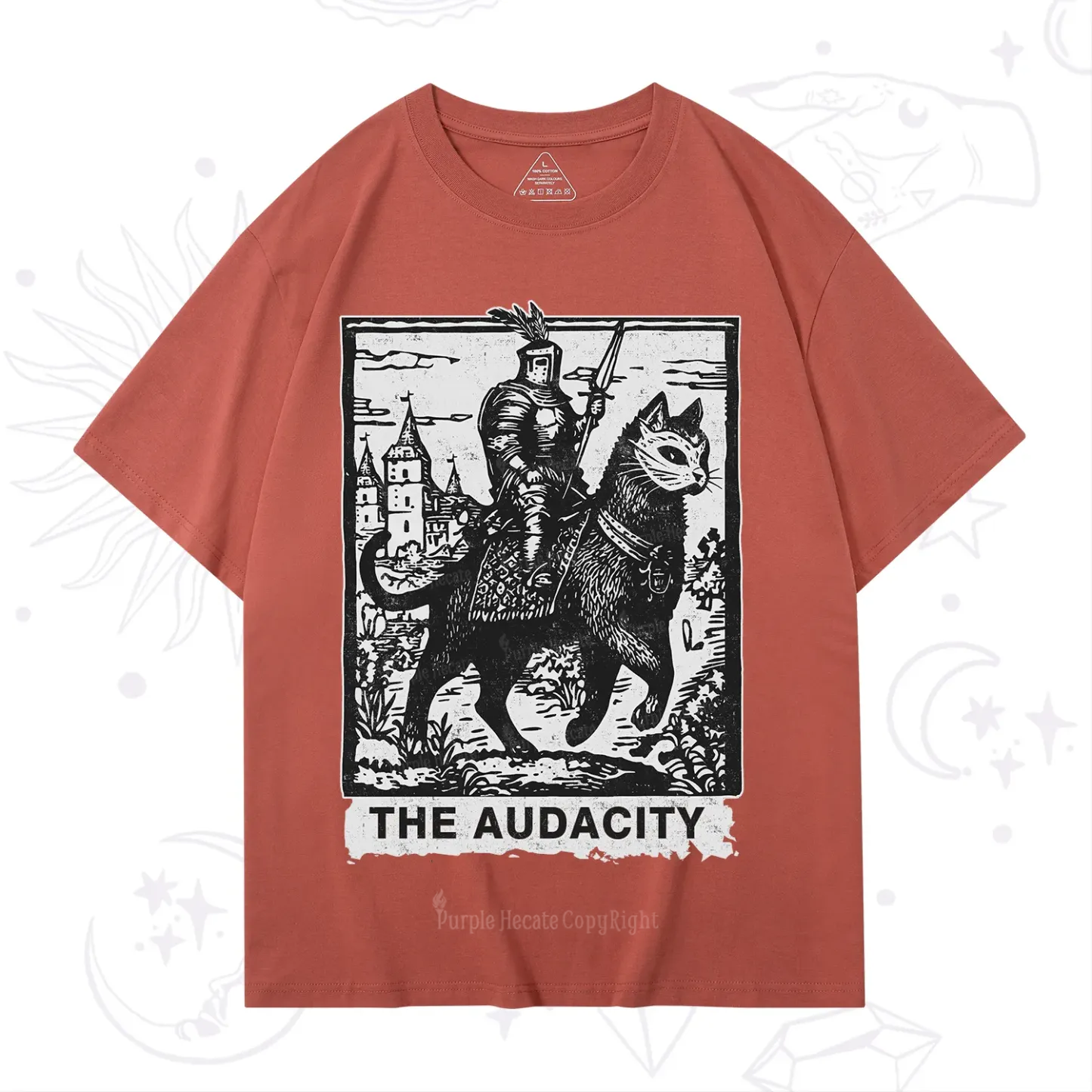 Purplehecate The Audacity Knight Cat T-Shirt