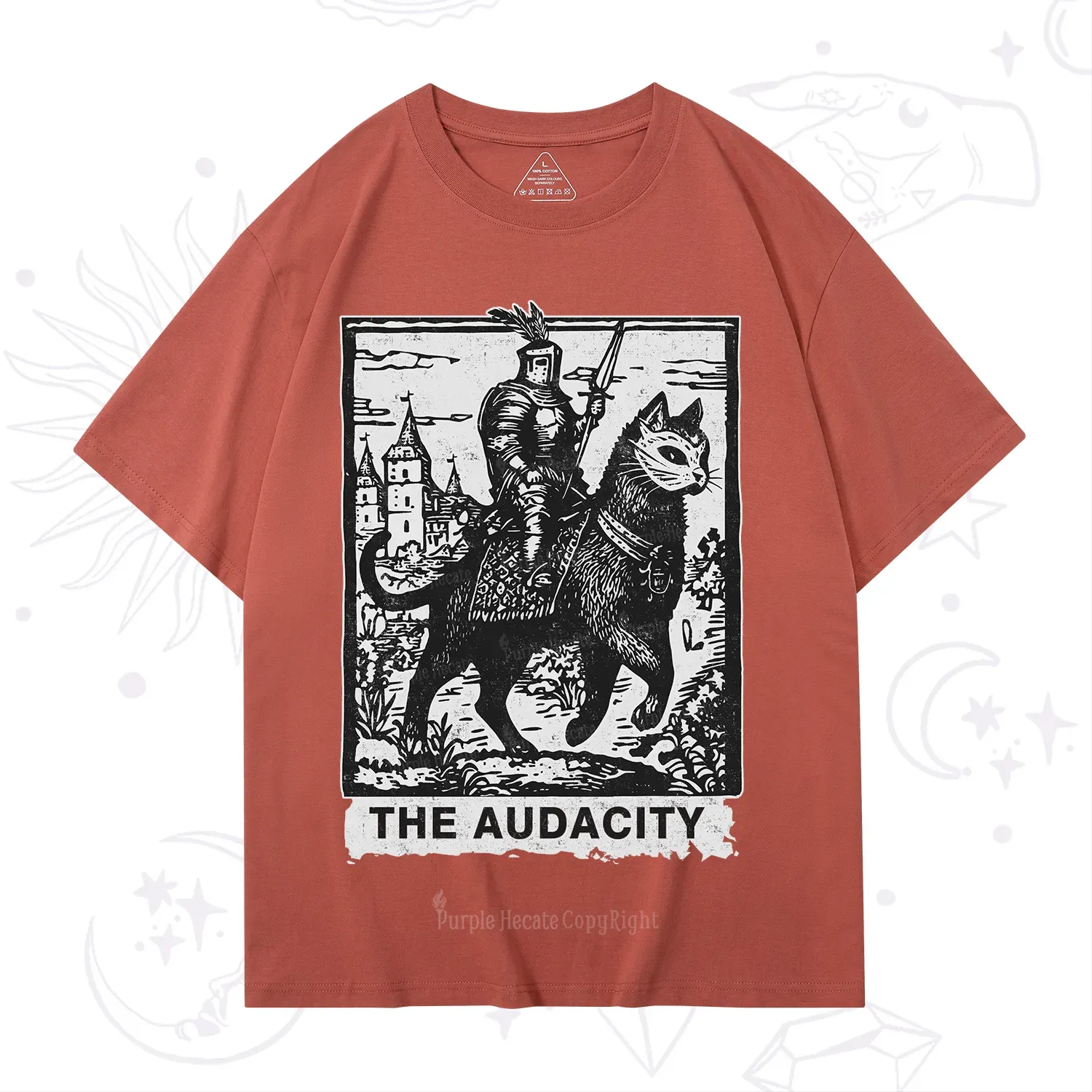 Purplehecate The Audacity Knight Cat T-Shirt