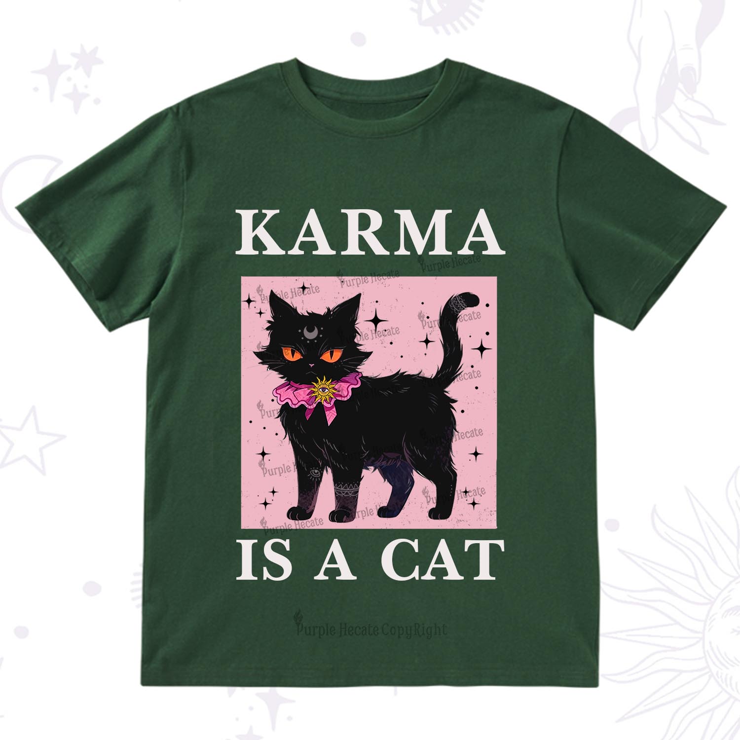 Purplehecate Karma Is A Cat T-Shirt