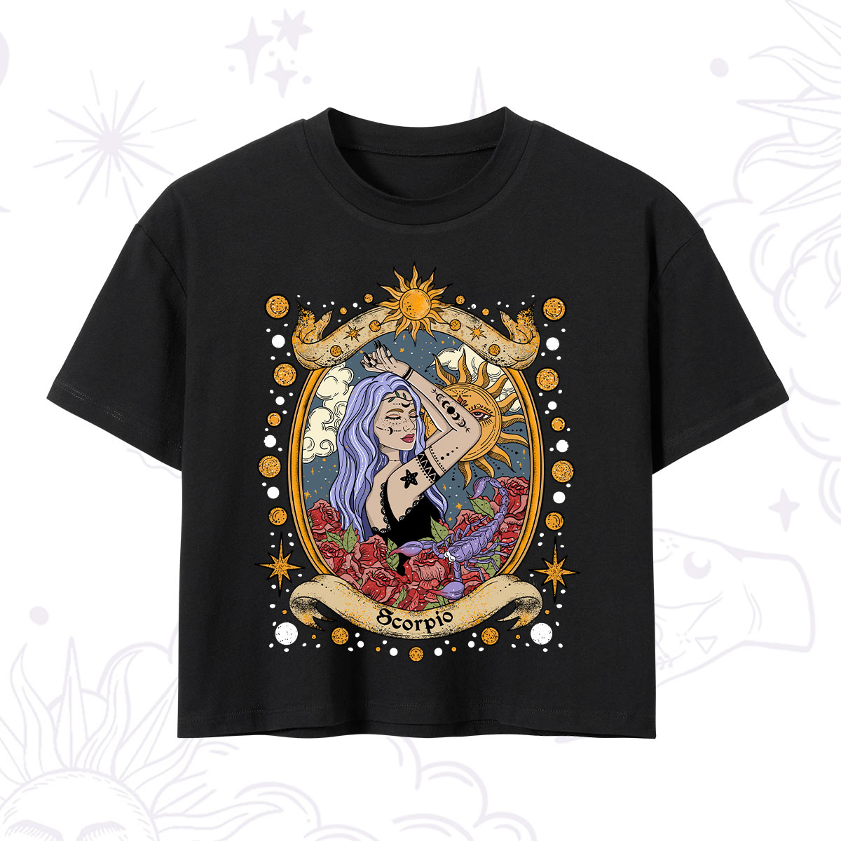 Purplehecate Scorpio Radiance Zodiac Crop T-Shirt 