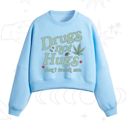 Purplehecate Sarcastic Weed Fleece Cropped Sweatshirt
