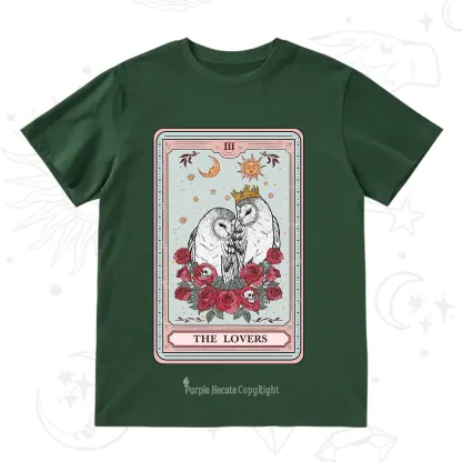 Purplehecate The Lovers Owls Tarot Card T-Shirt