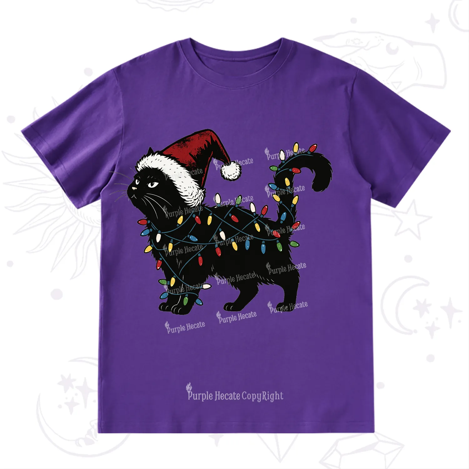 Purplehecate Cute Cat Christmas T-Shirt