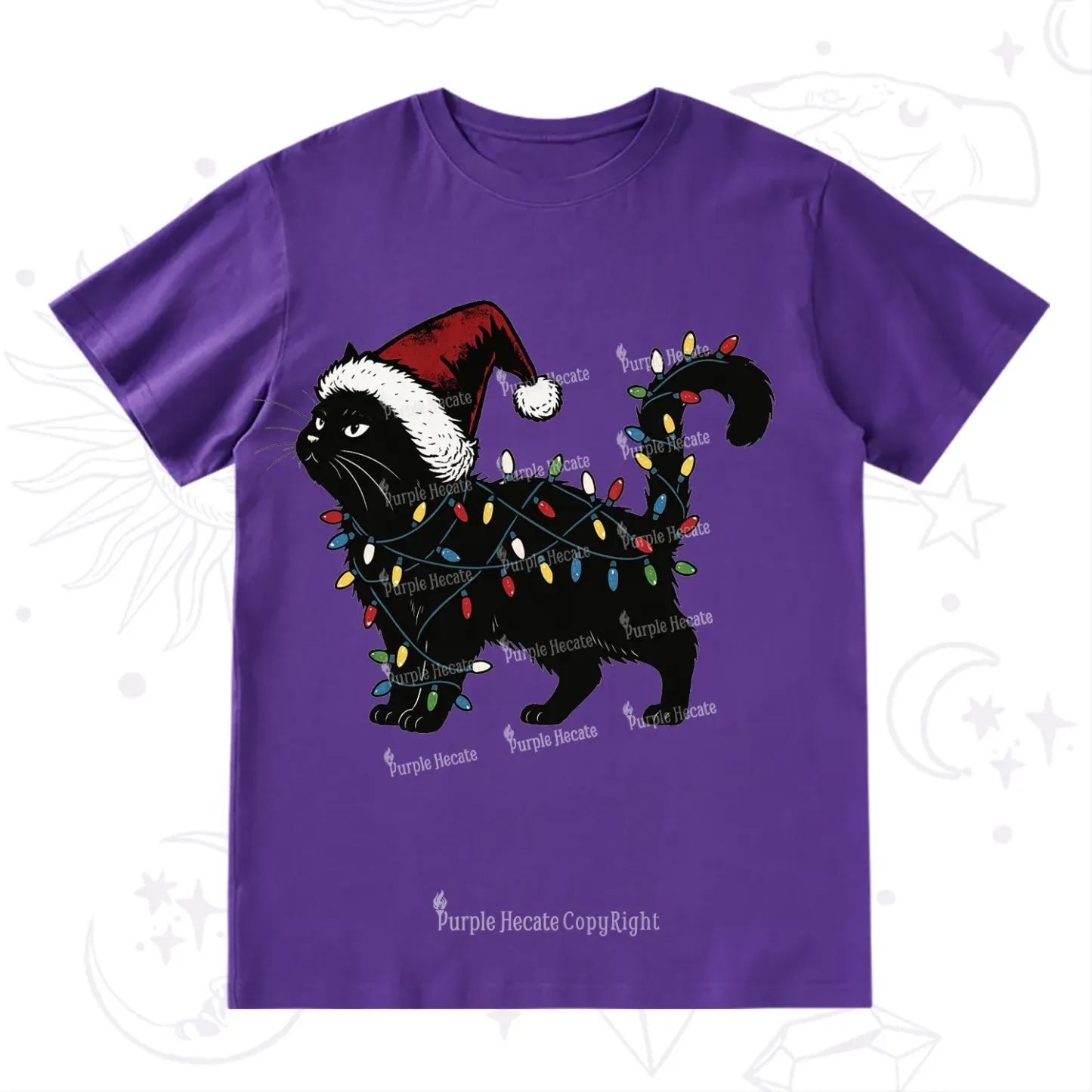 Purplehecate Cute Cat Christmas T-Shirt