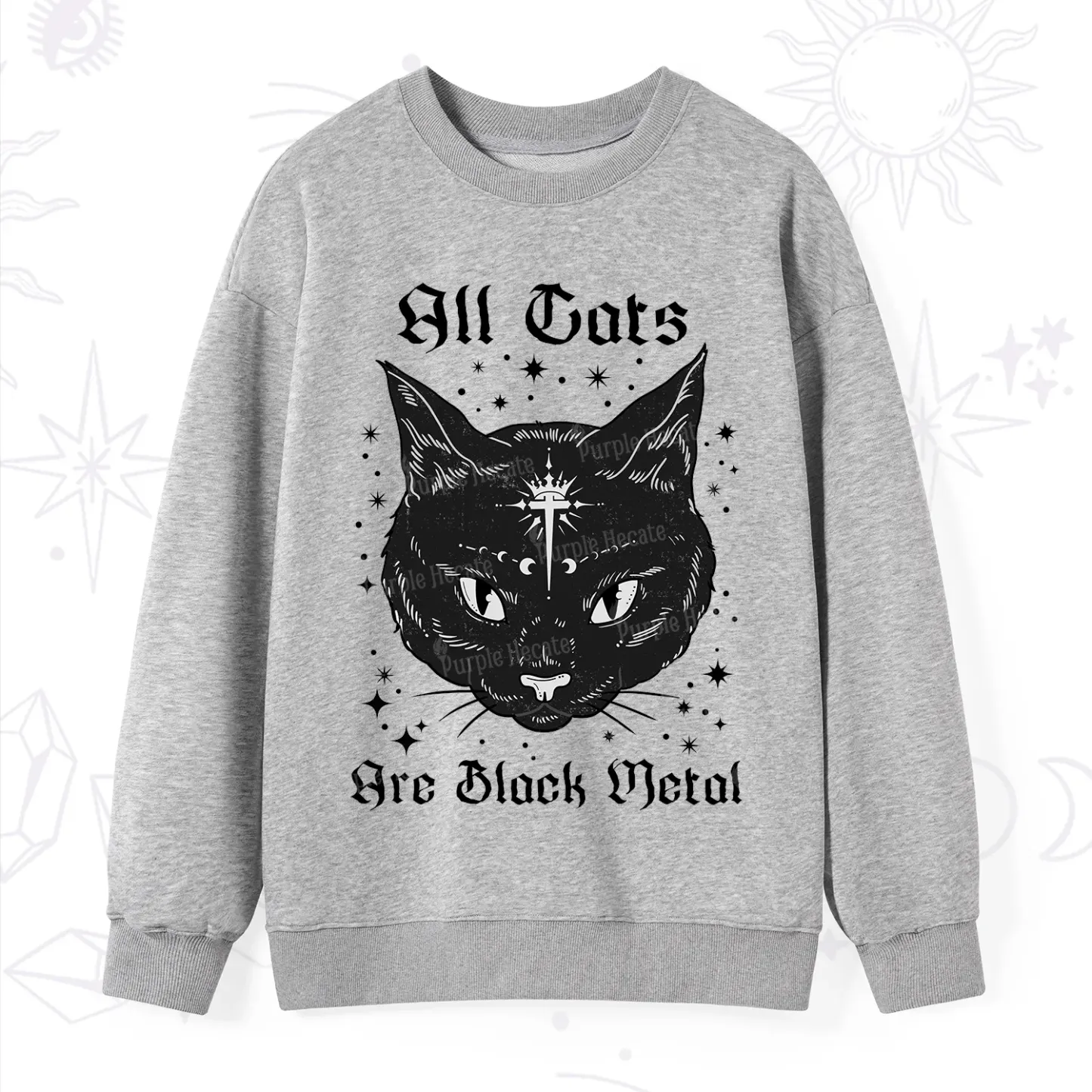 Purplehecate All Cats Are Black Metal Sweatshirt