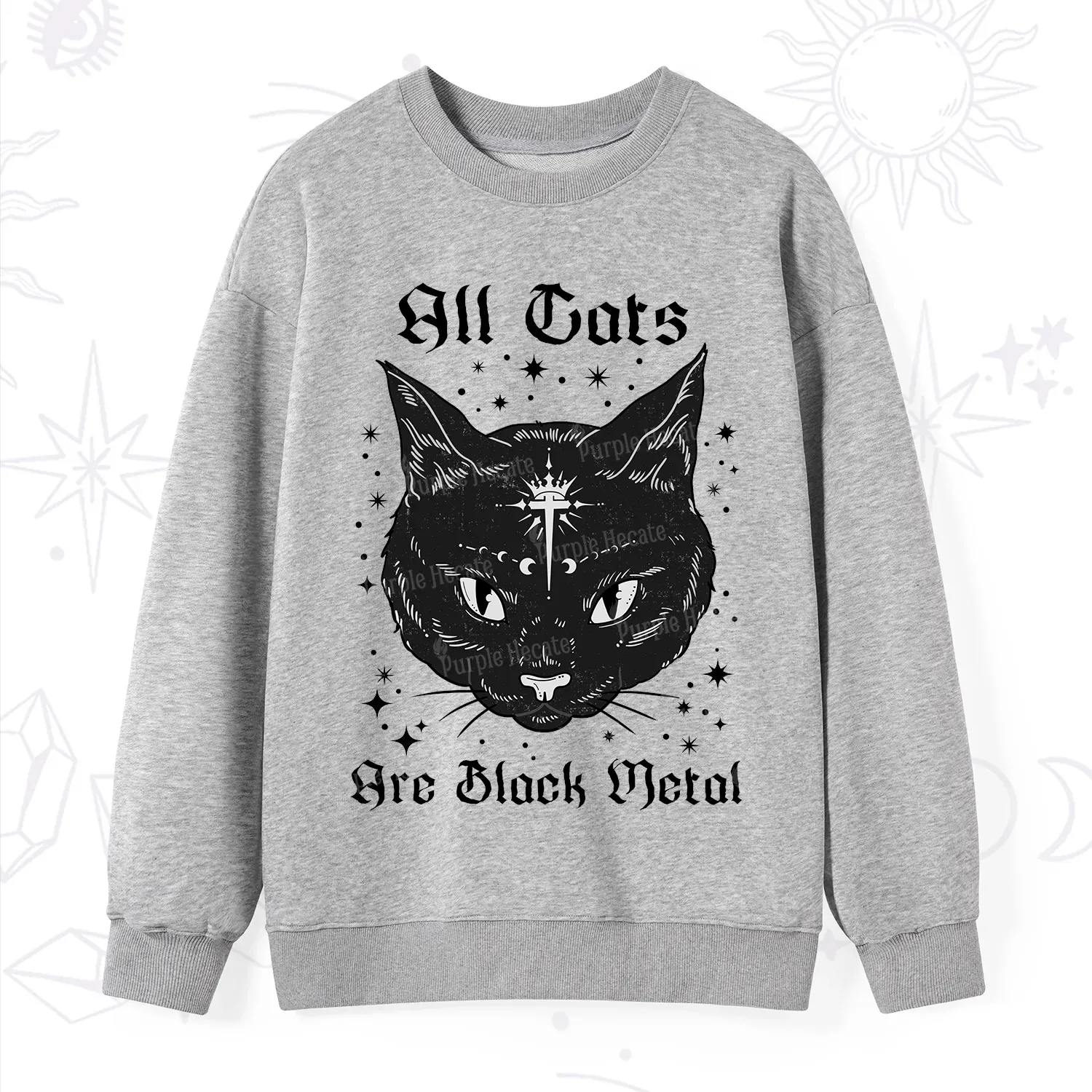 Purplehecate All Cats Are Black Metal Sweatshirt
