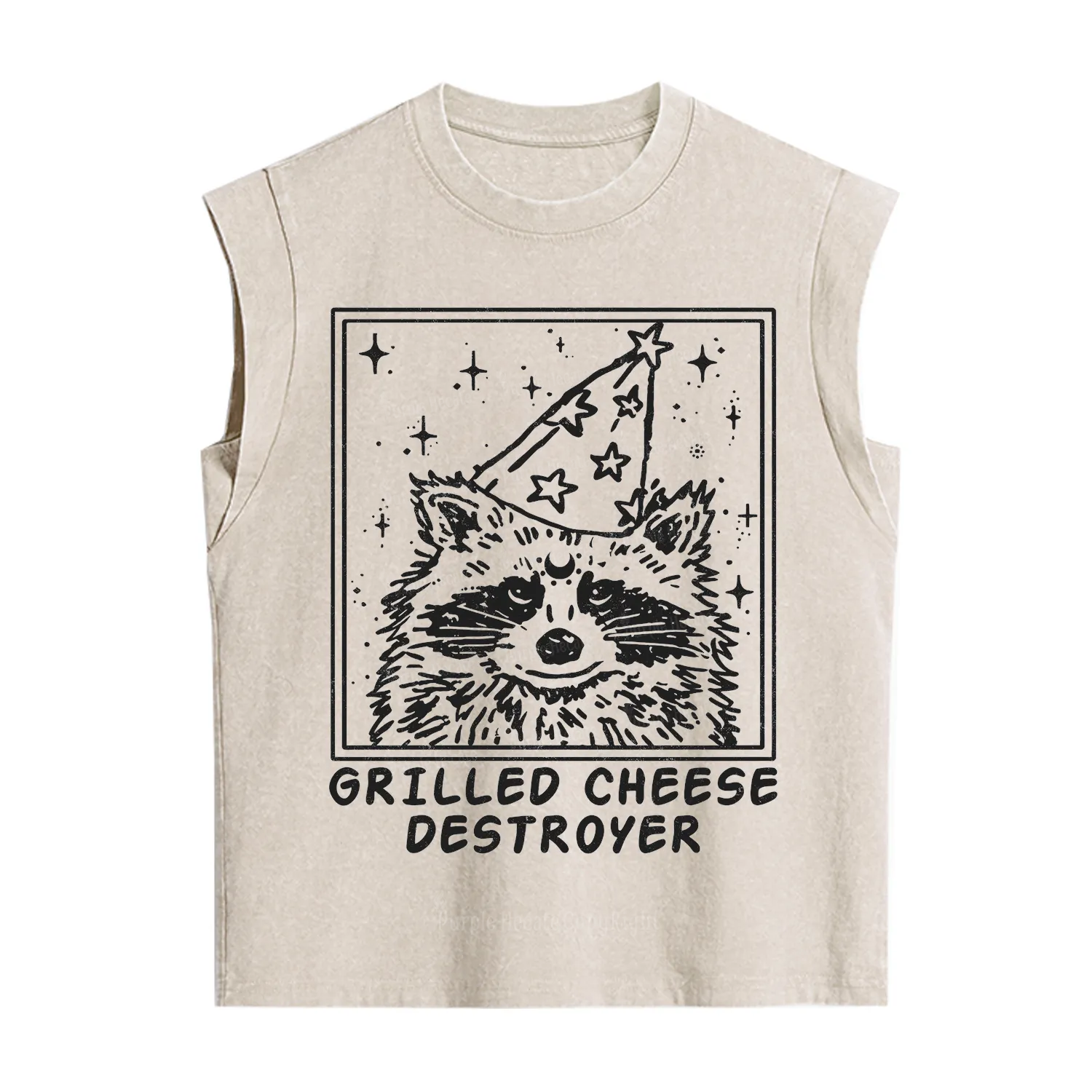 Purplehecate Grilled Cheese Destroyer Raccoon Vintage Washed Tank