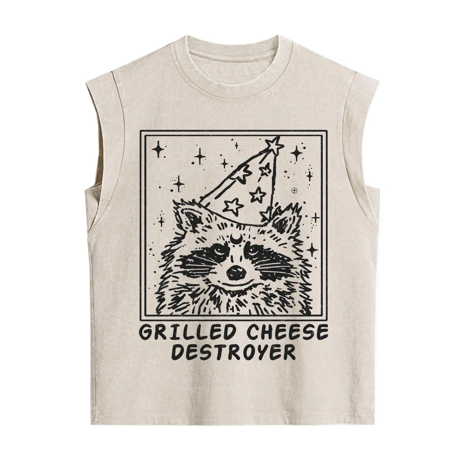 Purplehecate Grilled Cheese Destroyer Raccoon Vintage Washed Tank
