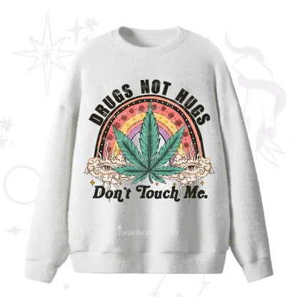 Purplehecate Drugs Not Hugs Fuzzy Ugly Sweater