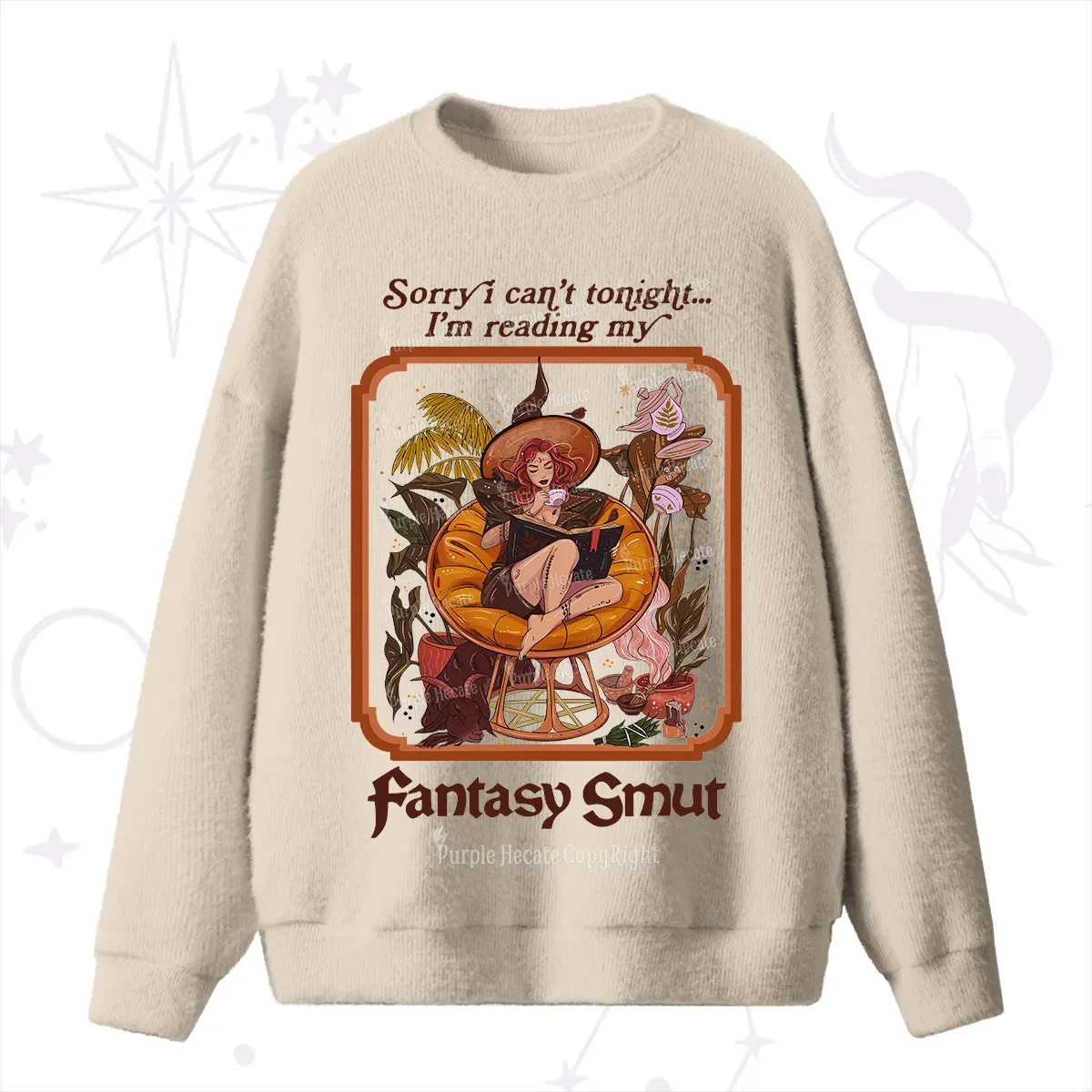 Purplehecate Sorry I Can't Tonight I'm Reading My Fantasy Smut Fuzzy Ugly Sweater