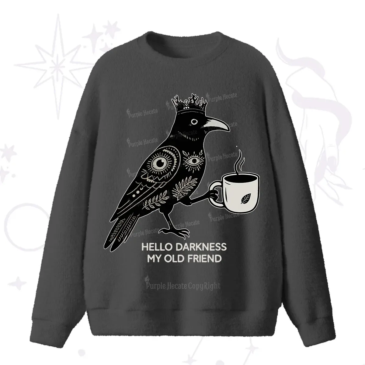Purplehecate Hello Darkness My Old Friend Fuzzy Ugly Sweater