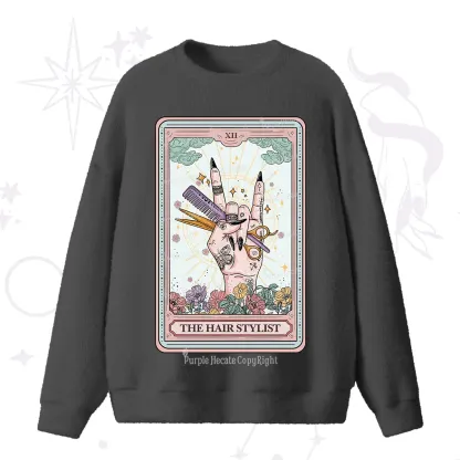 Purplehecate The Hair Stylist Tarot Fuzzy Ugly Sweater
