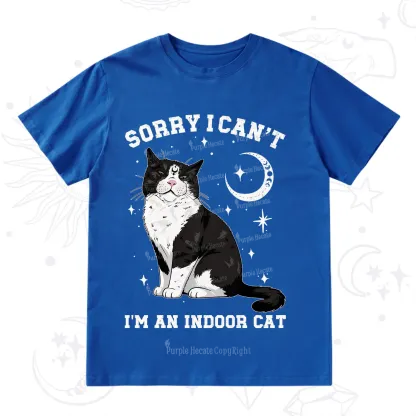 Purplehecate Sorry I Can't Go I'm an Indoor Cat T-Shirt