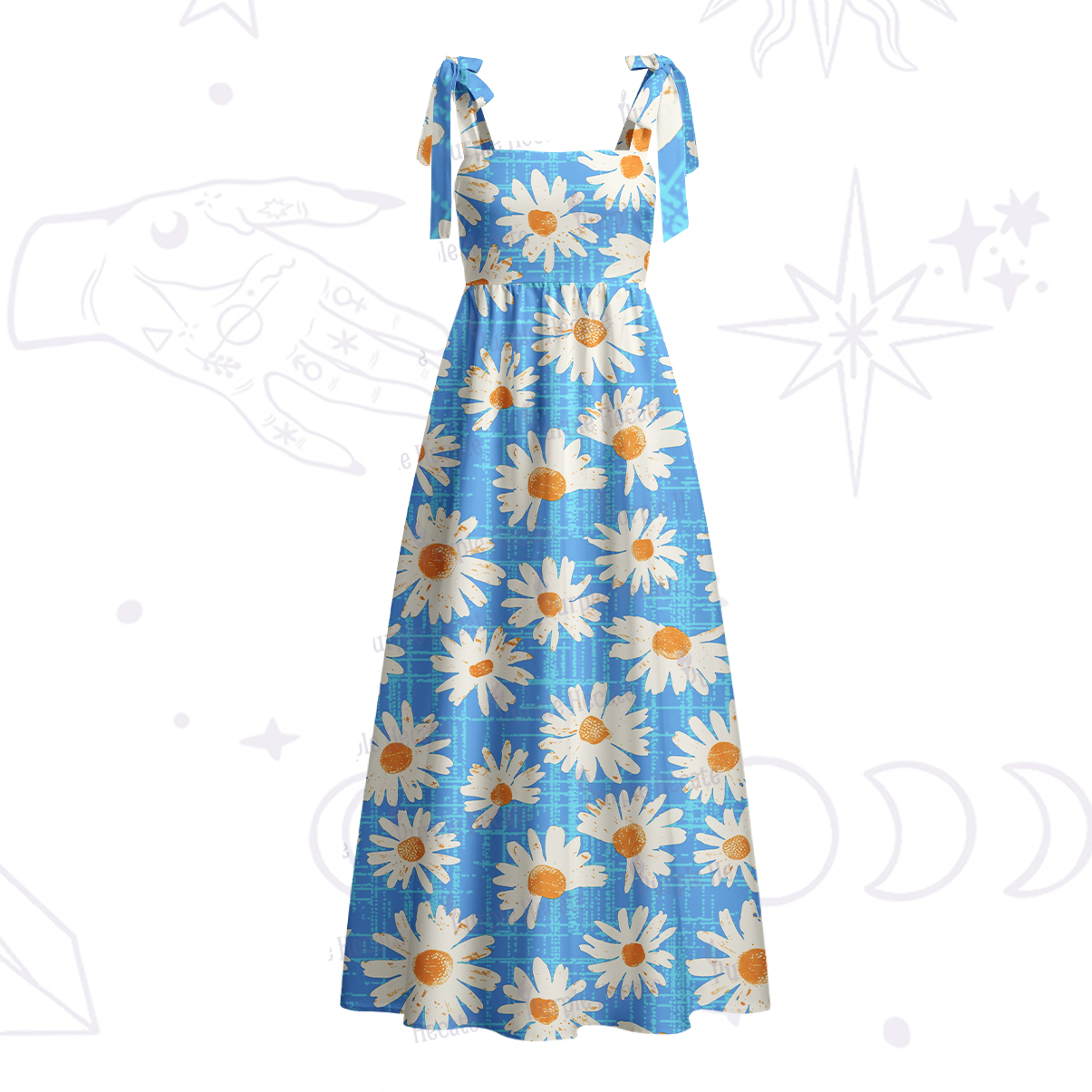 Purplehecate Daisy Daydream Tie Shoulder Maxi Dress