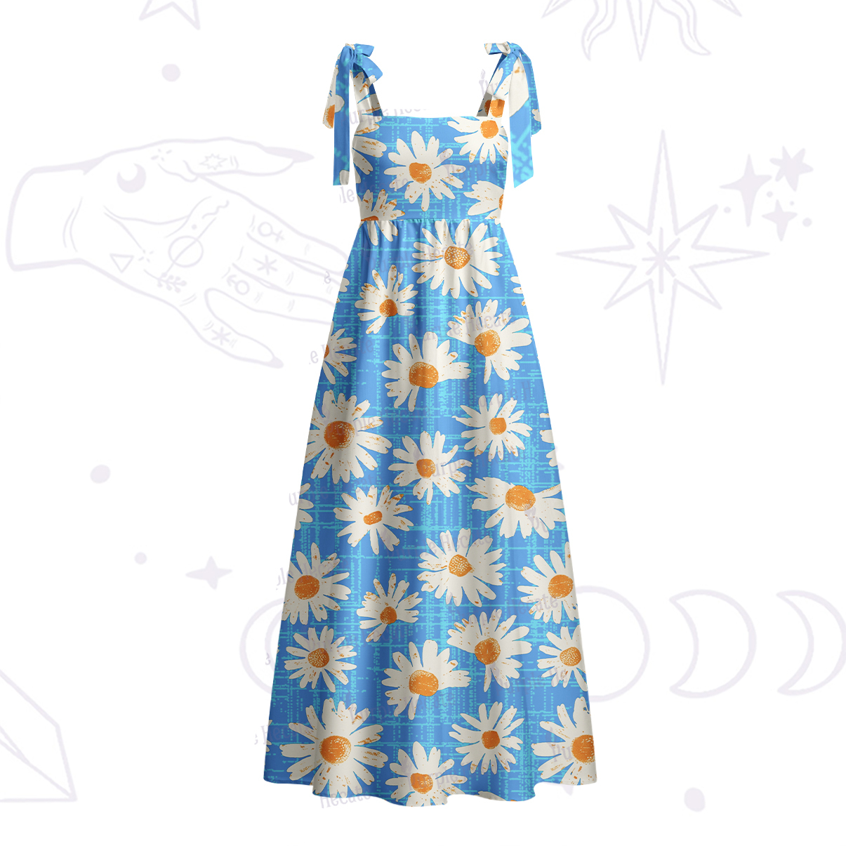 Purplehecate Daisy Daydream Tie Shoulder Maxi Dress