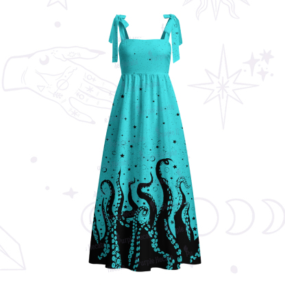 Purplehecate Tentacles of the Deep Tie Shoulder Maxi Dress